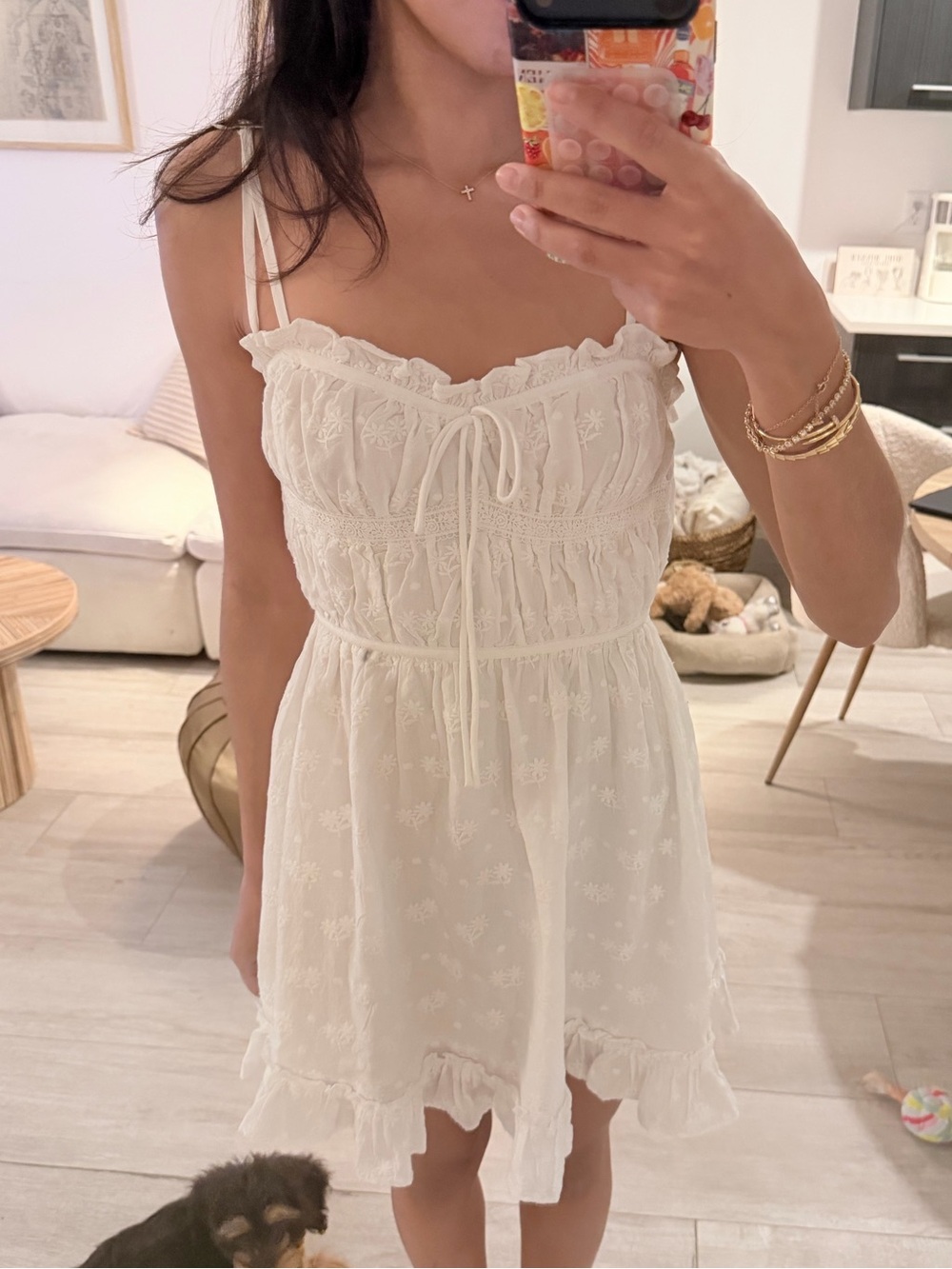 For Love And Lemons White Ruffled Mini Sundress - Picture 2 of 4